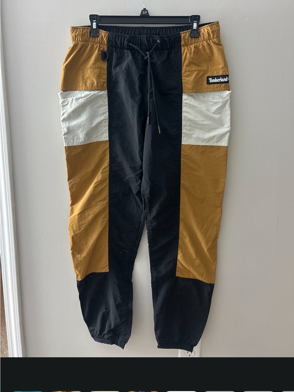 Timberland Men’s Black, Mustard & Cream Colorblock Jogger Pants